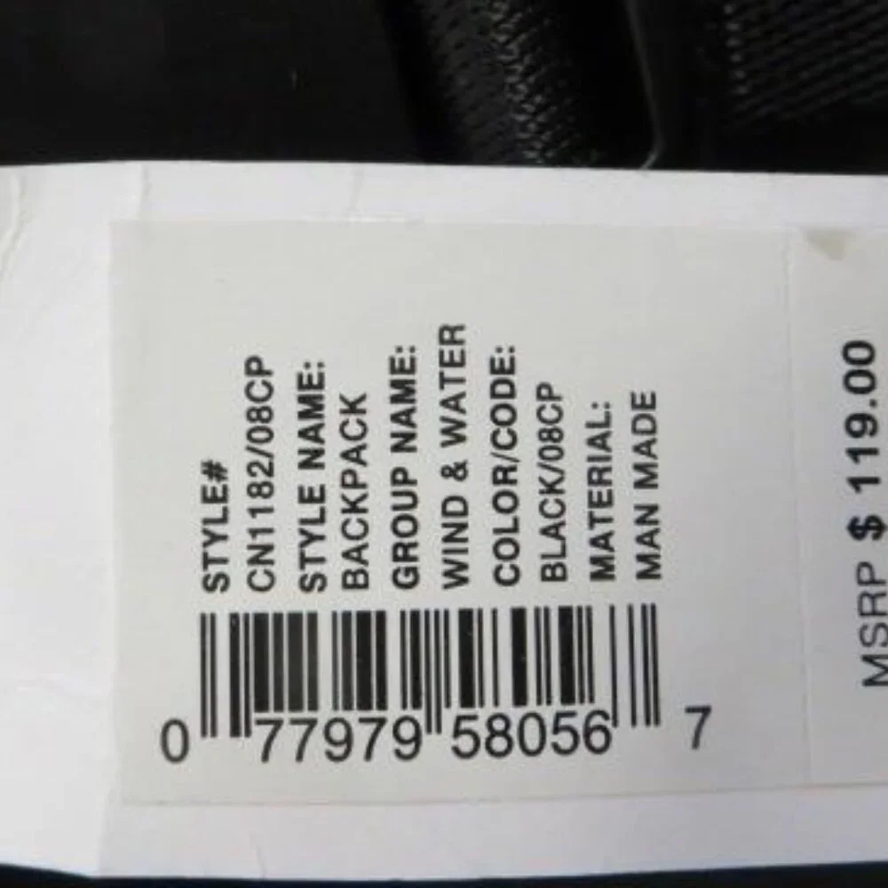 NWT Nautica Wind & Water Backpack Black